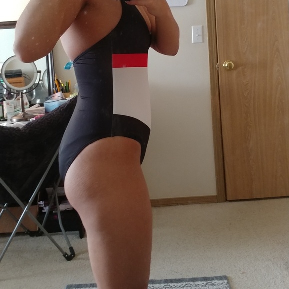 Modcloth High Dive Halter Top One piece Swim Suit - Picture 2 of 4